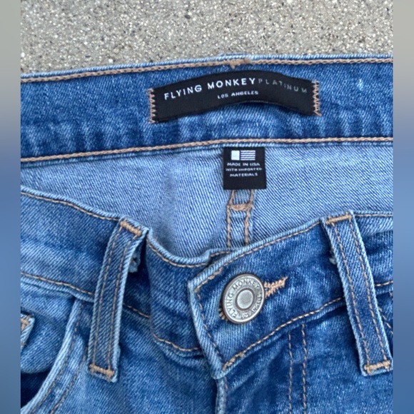 Flying Monkey Distresed Denim Jeans Women Size 27 - Picture 5 of 9